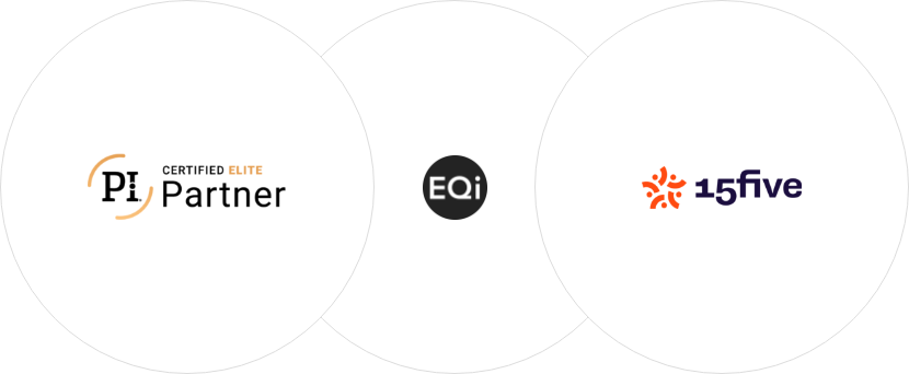 Certified Elite Partner, EQI, and 15five logos